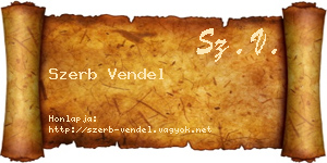 Szerb Vendel névjegykártya